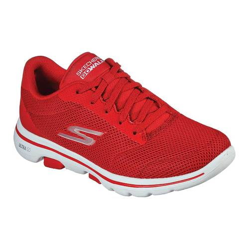 skechers red running shoes
