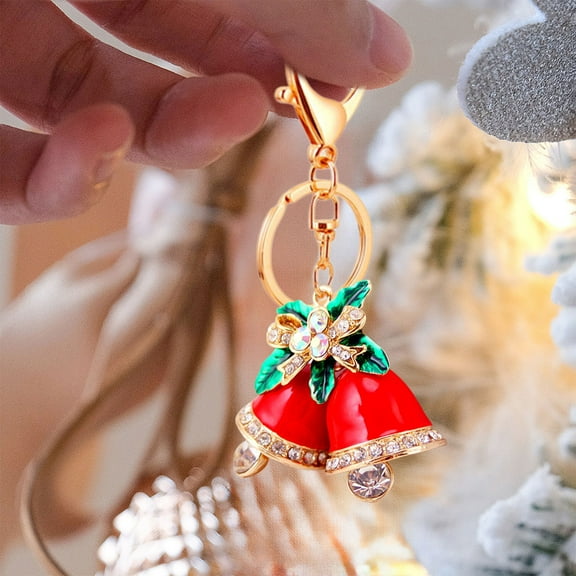 Christmas Bells 4.7in Christmas Small Tag Pendant Metal Father Christmas Keychain Christmas Accessories