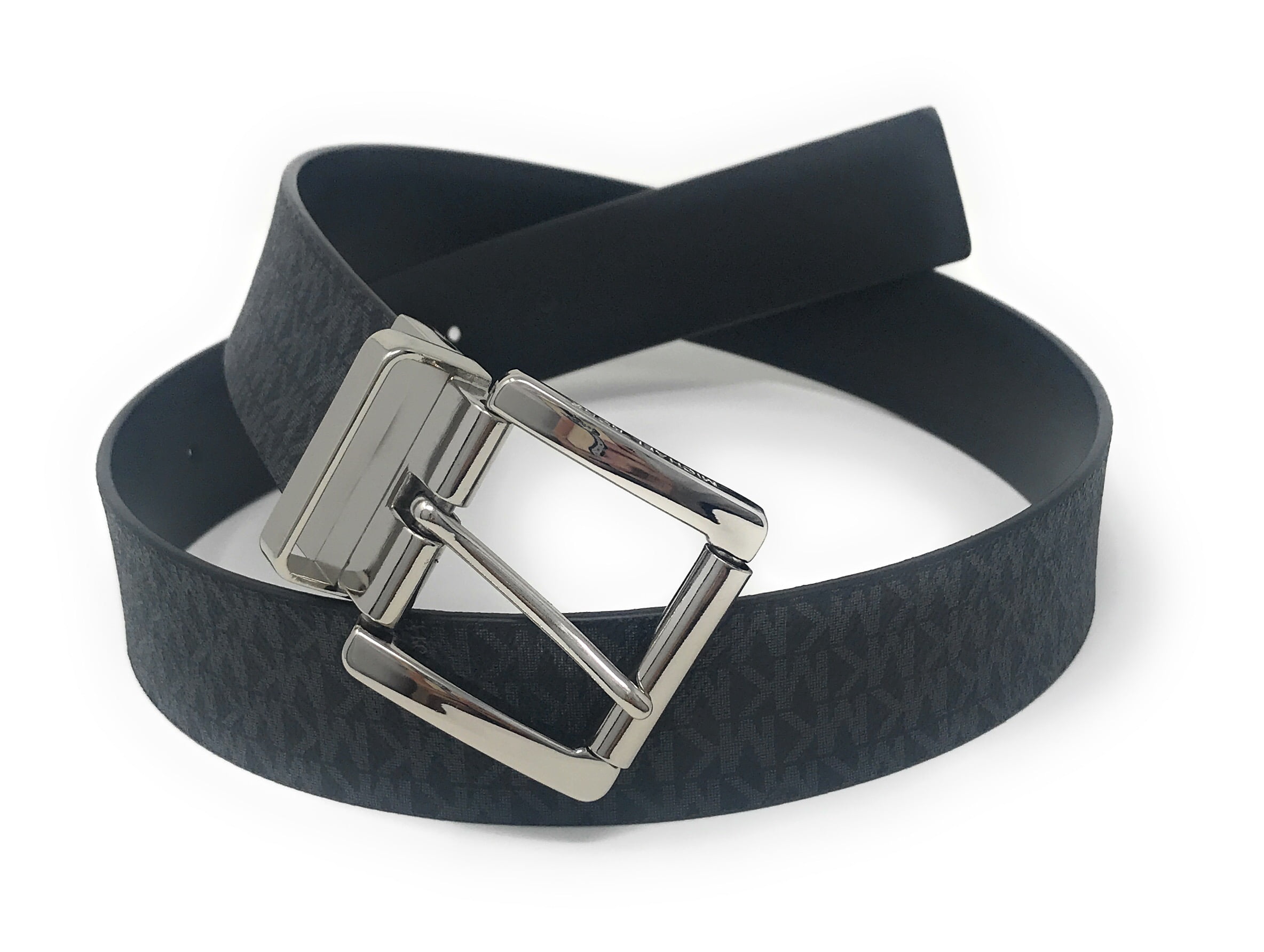 Michael Michael Kors BLACK Logo Reversible Belt, US Medium 