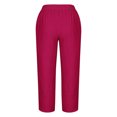 thumbnail image 4 of WIZUTIZ Palazzo Pants for Women Casual Comfy Trendy Baggy Wide Leg Sweatpants Stretch Elastic High Rise 7/8 Length Summer Pants Solid Asymmetrical Cropped Pants for Lady Athletic Work Pink, 4 of 4