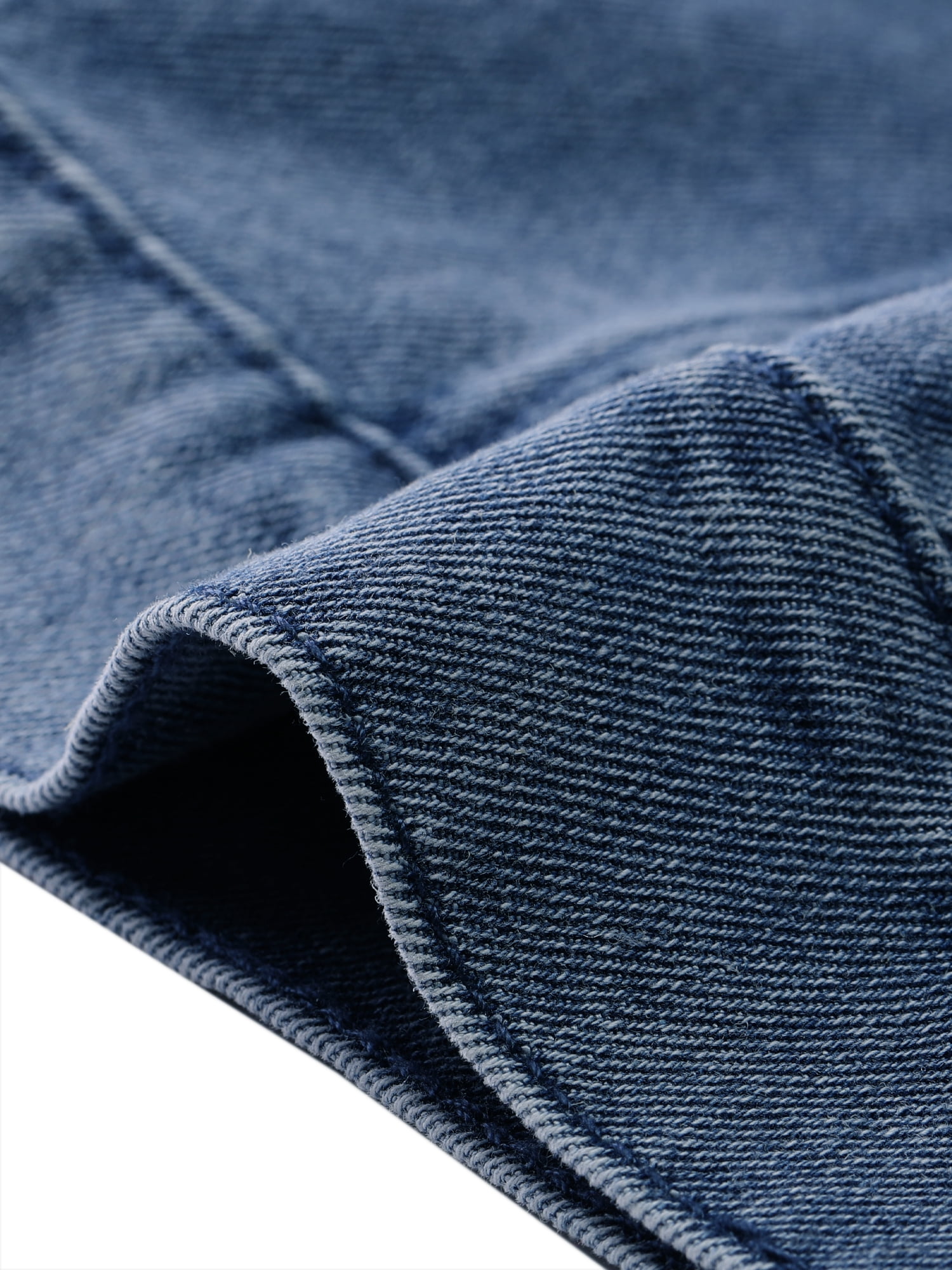 DARING DIVA Women's Short Puff Sleeves Button-Down Denim Jacket M Dark Blue