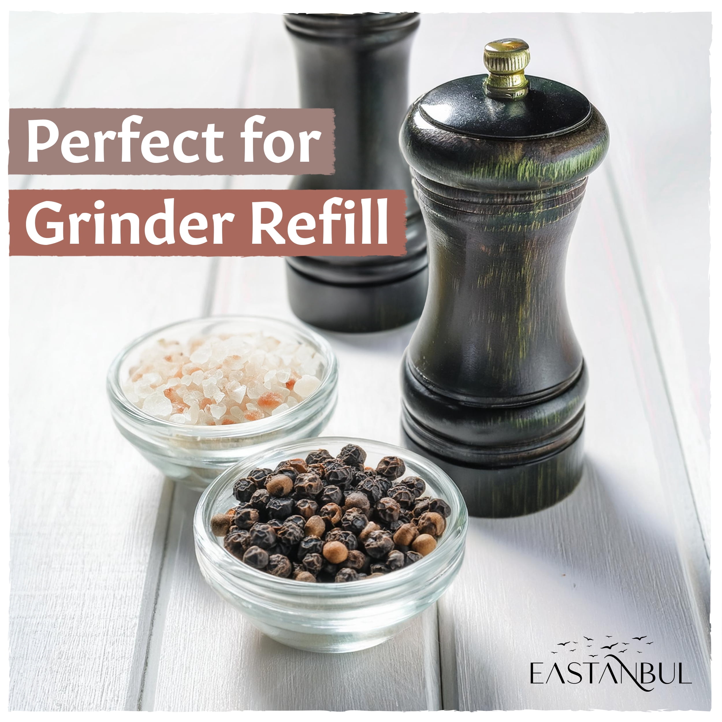 Eastanbul Salt and Pepper for Grinder Refill, Bulk Size, Large Refill Pack