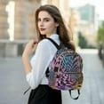 thumbnail image 6 of FORMRS Mini Backpack Purse for Women Travel Daypack Casual Shoulder Bag, Pink Wavy Plaid, 6 of 7