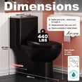 thumbnail image 4 of Sunrinx One-Piece Toilet, Tornado Dual Flush 1.1/1.6 GPF, ADA 17" Seat, Matte Black, 4 of 10