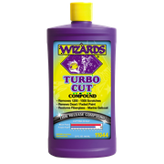 Wizards Turbo Cut Compound - Removes 1200 to 1500 Scratches - Renews, Restores and Fast Cuts Dead and Faded Paints, Gelcoat and Fiberglass - High Gloss Finish - Water Based Car Scratch Remover - 32 oz