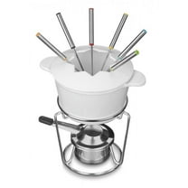 Cuisinart Enamel Cast Iron Fondue Set, White