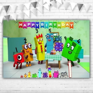 YANSION Building Block Birthday Decorations, Kids Birthday Brick Party  Supplies with Happy Birthday Banner and Cake Toppers Tablecloth for Boys  and