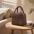 thumbnail image 7 of Brown Insulated Portable Foldable Lunch Bag Reusable Handheld Bento Tote For Work Picnic Travel 1 Pack, 7 of 7