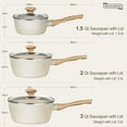 thumbnail image 7 of MICHELANGELO Sauce Pan with Lid, Nonstick Saucepans 1.5QT&2QT&3QT, Granite Sauce Pan 3 Piece, Stone Saucepan Set, Small Pot with Lid, Nonstick Sauce Pot Set, 7 of 7