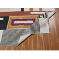 thumbnail image 7 of Casavani Hand Tufted Cotton Dhurrie Brown Block Printed Rug Yellow Kitchen Carpet Woven Patio Rug 3x5 feet, 7 of 7