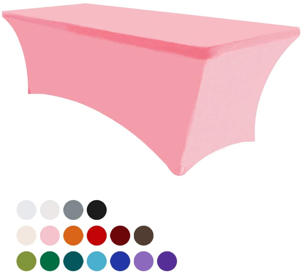 Eurmax 4Ft Rectangular Fitted Spandex Tablecloths Wedding Party Table