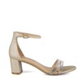 thumbnail image 2 of American Glamour Footwear Ingrid Dress Block Heel Medium Width Ankle strap Gold, 2 of 5