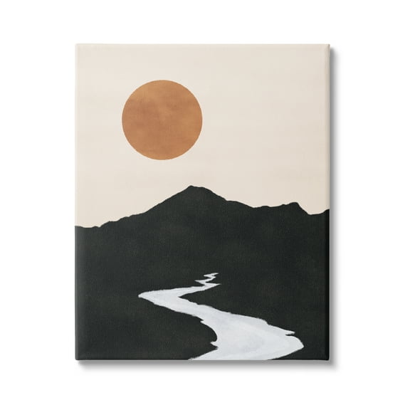 Stupell Industries Receding Stream Into Distant Mountain Ochre Sun Graphic Art Gallery Wrapped Canvas Print Wall Art, Design by JJ Design House LLC