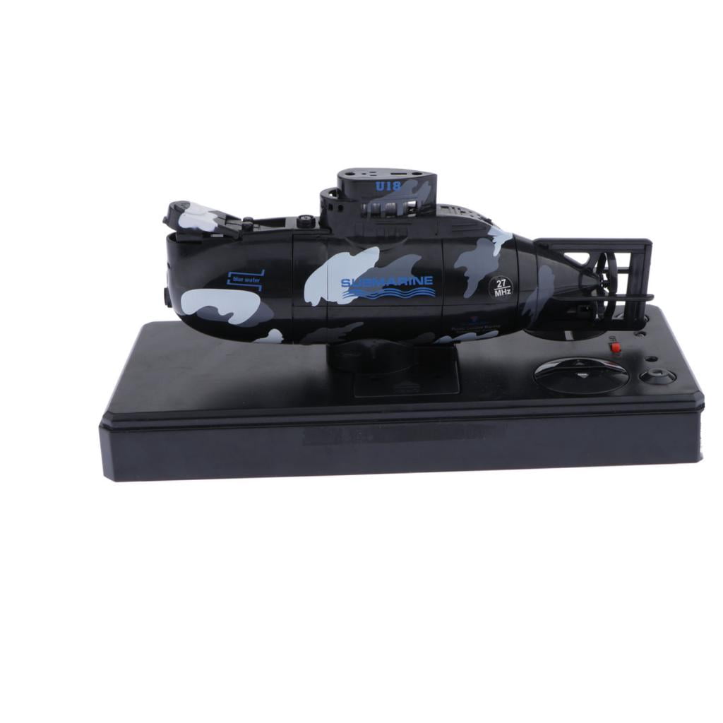 LeeQinersw Mini RC Camo Submarine Toy Underwater Bath Toy Remote Control Boat for Bathtub, Black