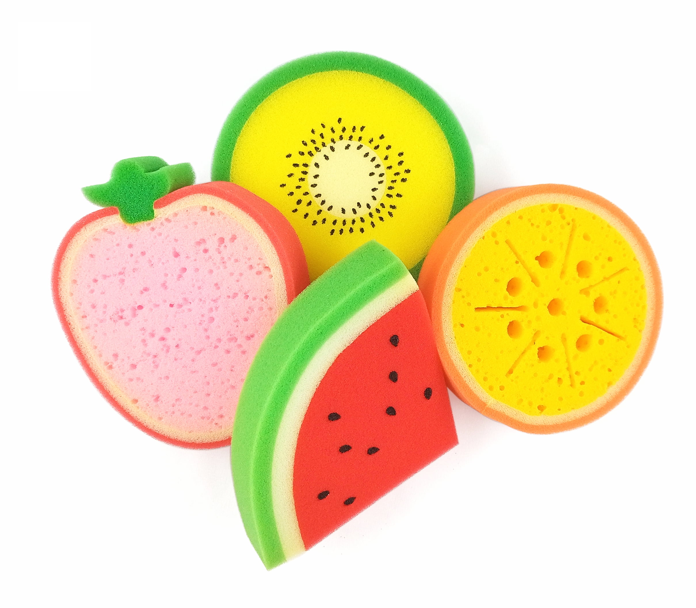 purifyou Premium Kids Fruit Bath Sponges Set of 4 Fruits Sponges