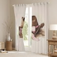 thumbnail image 3 of Homewish Cowboy Cowgirl Hat Black Out Curtains,Cute Bowtie Ribbon Curtains Pack of 2 (42x63 Each),Pink Brown Bedroom Curtains For Girls Boys,Super Cozy Room Decor, 3 of 6