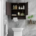 thumbnail image 3 of Costway, Brown, P2 MDF, Wall Mounted Medicine Cabinet, 24.00 x 8.00 x 24.00 Inches, 3 of 11