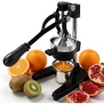 thumbnail image 1 of Commercial Heavy Duty Manual Citrus Juicer, Cast Iron Orange Press Squeezer for Lemon, Lime, Grapefruit & Pomegranate, with Stainless Steel Strainer Cup, Easy Clean, Black, 1 of 9