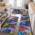 thumbnail image 2 of Colorful Tropical Leaf Pattern Kitchen Rugs Sets Of 3,Kitchen Runner Rugs Non Skid Washable,Decorative Kitchen Floor Mats for Kitchen,Sink,Laundry,17"x30"+ 17"x47" + 17"x59", 2 of 6