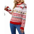 thumbnail image 3 of Ugly Christmas Sweaters for Women Cute Fuzzy Funny Wintertime and Holiday Parties Knitted Pullover Sweater Red XL, 3 of 10