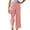 Pink-Shorts for Women, variant on YanHoo Plus Size Capri Pants for Women Cotton Linen High Waist Drawstring Wide Leg Pant Casual Solid Color Cropped Trousers with Pockets