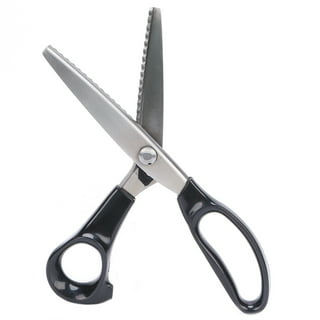 Stainless Steel Zig Zag Scissors, Professional Pinking Shears, 1 Pair  Dressmaking Sewing Scissors Serrated and Scalloped Blades for Linings,  Leather