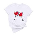 thumbnail image 4 of Diufon Hauts de la Saint-Valentin pour Femmes Décontracté Manches Courtes Col Rond Chandail Chemise Imprimé Graphique Mignon Tendance, 4 of 5