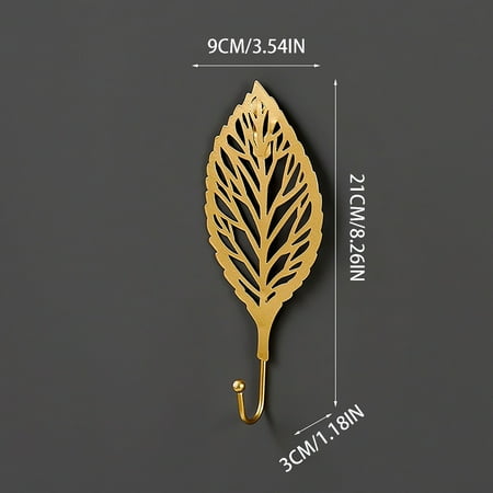 

Tangnade Decorative Storage Basket Perforated Free Decorative Coat Hook Wrought Iron Light Home Luxury Metal Leaf Hook