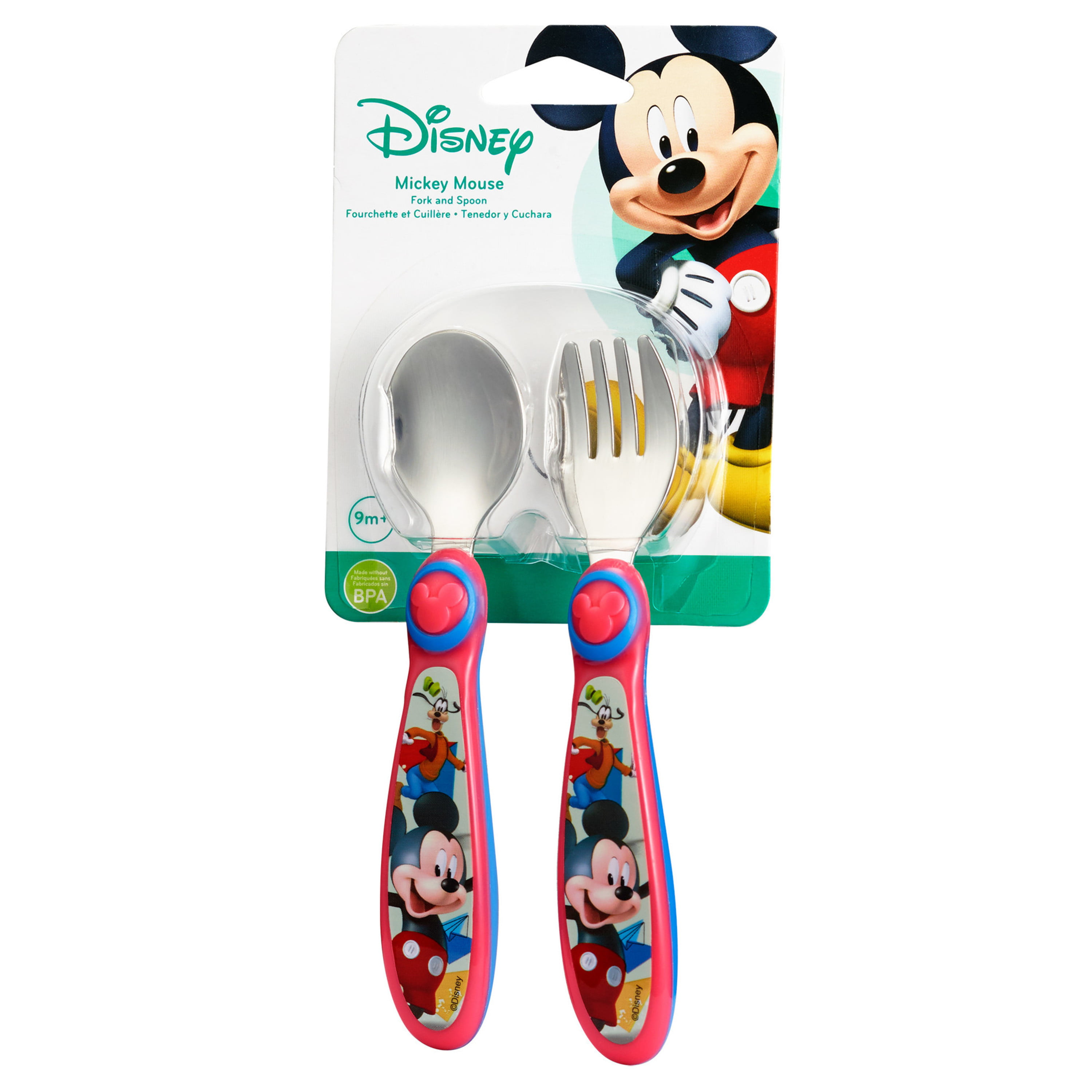 NEW Micky and Minnie Mouse Fork and Spoon Set Baby Feeding Accessories Gift Idea 
