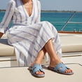 thumbnail image 5 of Cushionaire Voyage Cutout Strap Slides for Women - Slip On Summer Flats, Comfortable and Trendy Vacation Style Sandals for Women, 5 of 19