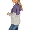 thumbnail image 3 of Women's Color Block Hoodies Fall Long Sleeve Sweatshirt Casual Drawstring Pullover Tops Striped Tunic Shirts, 3 of 5
