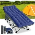 thumbnail image 1 of ABORON Camping Cot XL Folding Twin Cot for Outdoor with 2 Sided Cushion & Carry Bag, 28" Wide Foldable Sleeping Cot for Adults, Protable Cots Bed, 900LBS(Max Load), 1 of 8