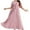 Pink, variant on dazeni Plus Size Dresses for Curvy Women Round Neck Wedding Guest Maxi Dress Pleat Short Sleeve Boho Long Wrap Dress Casual Emprie Waist A Line Swing Dress