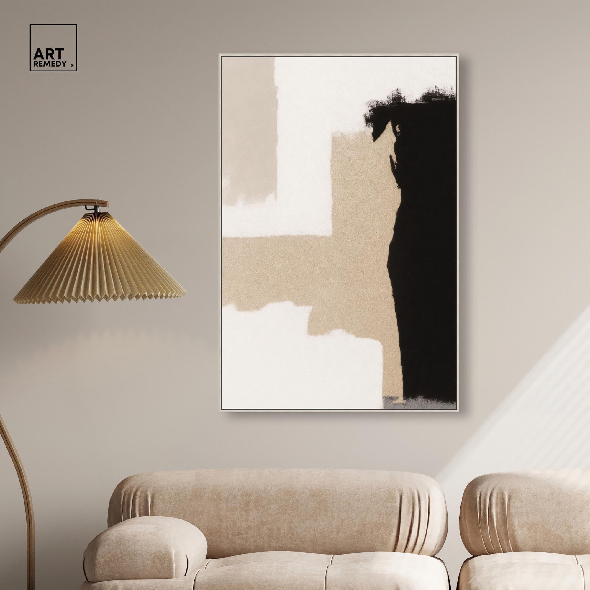 Earth and Ink III Canvas Neutral Wall Decor by Art Remedy, Silver Frame, 30 x 45