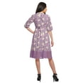 thumbnail image 2 of Moomaya Cotton Ladies Printed Midi Evening Casual Dress With Lace Summer Wear, 2 of 6