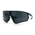 thumbnail image 5 of Mens Windbreaker Wrap Around Curved Shield Lens Sport Plastic Sunglasses Carbon Fiber Pattern - Black, 5 of 8