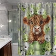 thumbnail image 4 of TIELUTT Rideau de Douche Vache Ferme Floral Drôle Mignon Vache Douche Robuste Transparent Rideau de Douche Léger Rideaux de Douche Double Doublure et Rideau de Douche avec Doublure Rideau de Douche Largeur Courte Lourd Cur, 4 of 4