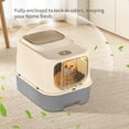 thumbnail image 6 of Cat Litter Box with Drawer, Enclosed Litter Tray for Cat, Rabbit, Anti Urine Leakage Easy to Clean (Gray), 6 of 7