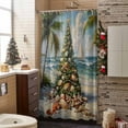 thumbnail image 5 of Christmas Shower Curtain Seashell Xmas Tree Bathroom Curtains with Hooks, Waterproof Fabric Beach Palm Tree Boat Cloud Bath Shower Curtains Set for Bathroom Bathtubs Xmas Decor 72x72 Inch, 5 of 9