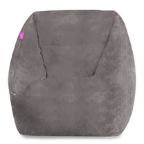 Posh Creations Coronado Bean Bag Chair, Faux Rabbit Fur, 2.25 ft, Gray