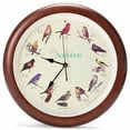 thumbnail image 2 of Mark Feldstein Audubon Singing Bird Wall Clock 13 Inch Premium Cherry, 2 of 4