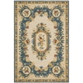thumbnail image 2 of SAFAVIEH Micro-Loop Ibrahim Floral Bordered Wool Area Rug, Cream/Blue, 4' x 6', 2 of 7