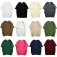 thumbnail image 2 of Summer Pure Cotton T-shirt Casual Short-sleeved T-shirt For Men And Women Solid Color Mid-length Loose T-shirt, 2 of 7