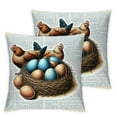thumbnail image 2 of Free Range Eggs Pillow Cover - Rustic Chicken and Egg Basket Design, Country Kitchen Decorative Cushion Case for Home, Couch, Bed, Farmhouse Decor, 2 of 6