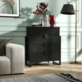 thumbnail image 3 of Holliwill 4 Drawer Dresser for Bedroom, Tall Fluted Dresser Chest of Drawers for Living Room, Hallway, Black, 3 of 11
