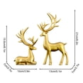 thumbnail image 6 of XIBUFE 2026 New 2Pcs Small Christmas Deer Figurines Resin Couple Reindeer Decor Tabletop Decorations Sitting & Standing Elk Sculpture Statues Gold Reindeer Christmas Decoration, 6 of 7