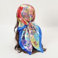 thumbnail image 5 of 2022 Nueva diadema de seda chal de satén bufanda cuadrada para mujeres pañuelo de cuello de aceites bandas para el cabello femeninas pañuelo estampado hijab envolturas bandana, 5 of 5