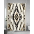 thumbnail image 5 of Retro Pattern Shower Curtain Set ，Waterproof Fabric Shower Curtains Ethnic Style Brown Black Weaving Art Shower Curtains for Bathroom,Bathroom Decor 36"x72", 5 of 6