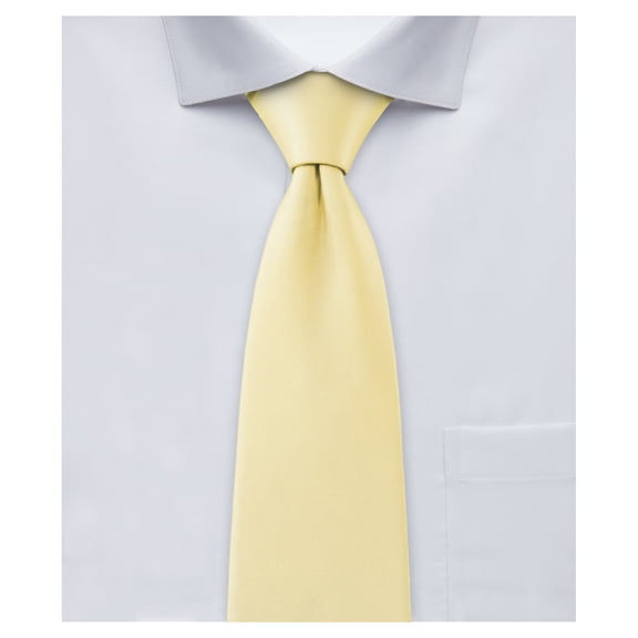 Jacob Alexander Men's Solid Color Pre-Tied Zipper Neck Tie - Yellow