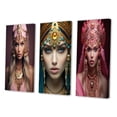 thumbnail image 3 of Designart "Graceful Exquisiteness Portrait of a Boho Queen I" Boho Woman Wall Art Set Of 3 - Woman Boho Pink Gallery Set For Office Decor, 3 of 6